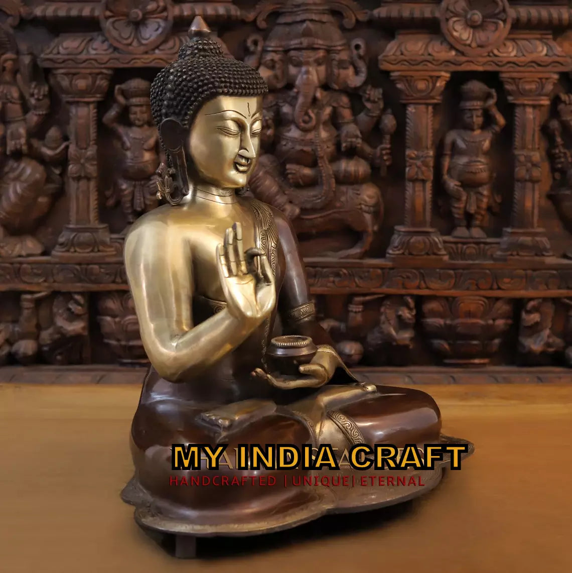 19" Buddha antique statue