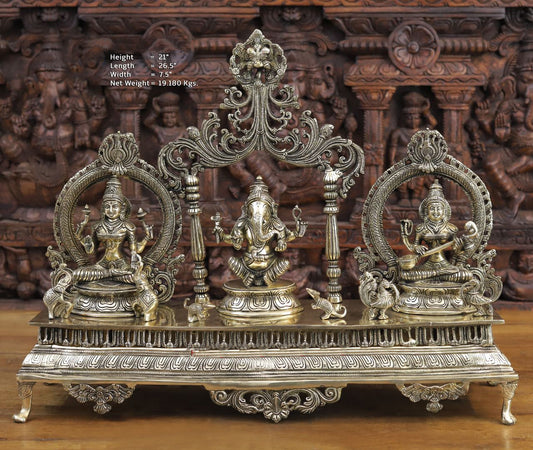 21" Ganesh Lakshmi Sarasati statue