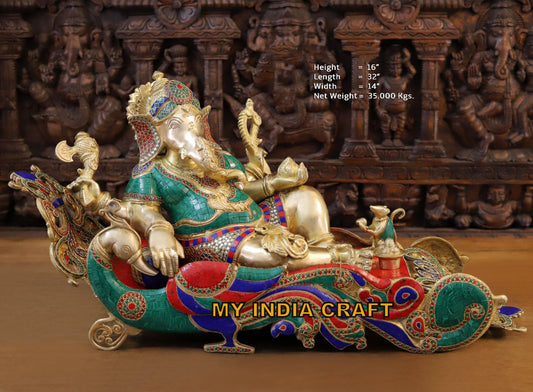 16" Sleeping Ganesha statue