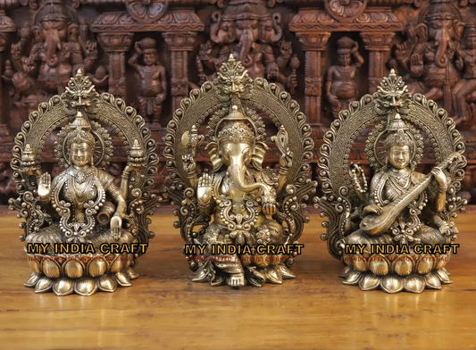 16.5"" Ganesh Lakshmi Saraswati