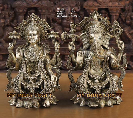 16" Ganpati lakshmi set for pooja