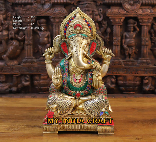 19" Big Beautiful Ganpati