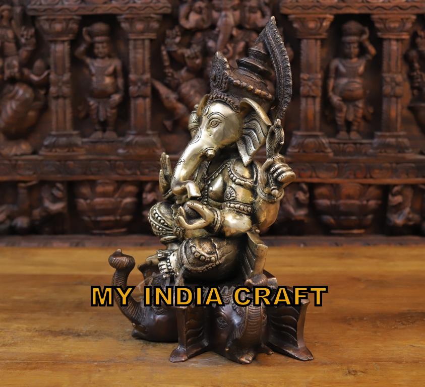 16.5" Ganesh statue on elephant