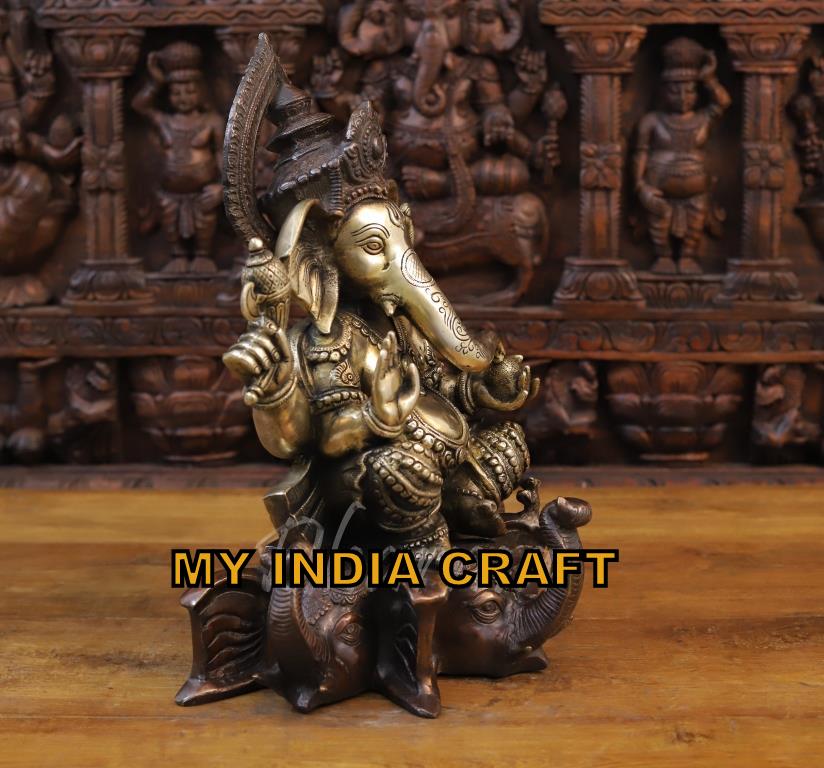 16.5" Ganesh statue on elephant