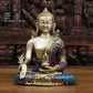 9.5" Buddha statue brass