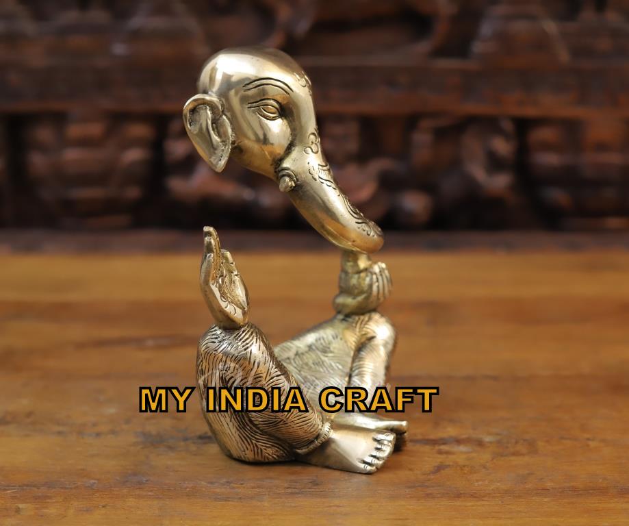 Kartique Brass Laxmi Ganesh Idol | Ganesha Statue | Ganpati Murti | for  Home Decor | Gift |