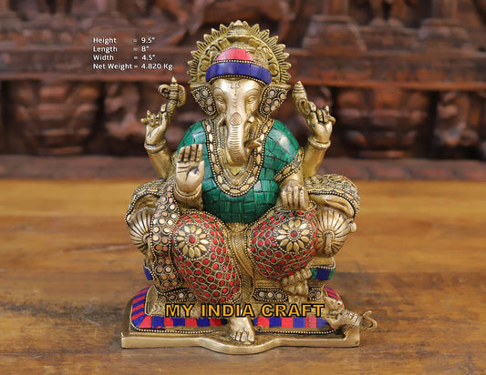 9.5" Ganesh idol sitting posture