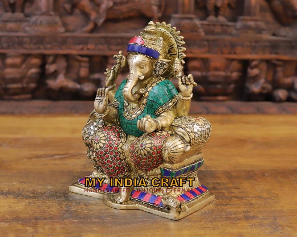 9.5" Ganesh idol sitting posture