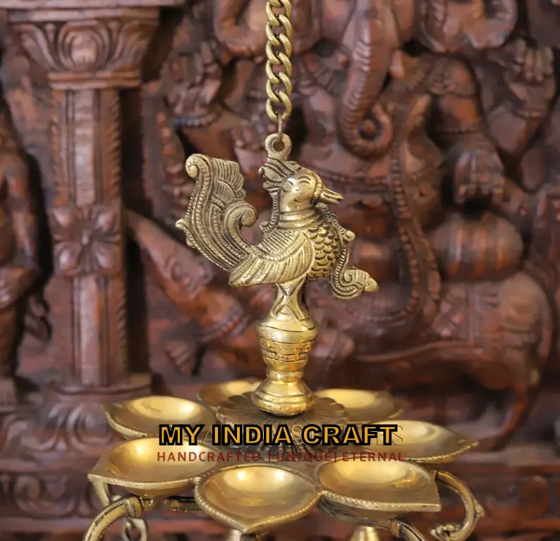 29" Hanging Brass Diya