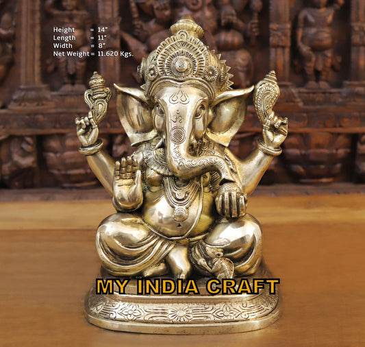 14" Traditional Ganpati idol