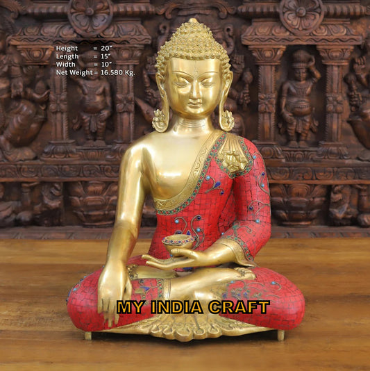 20" Buddha Statue in red