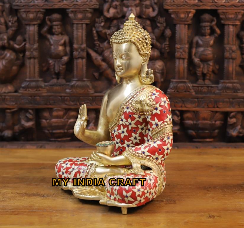 16" Buddha Statue brass
