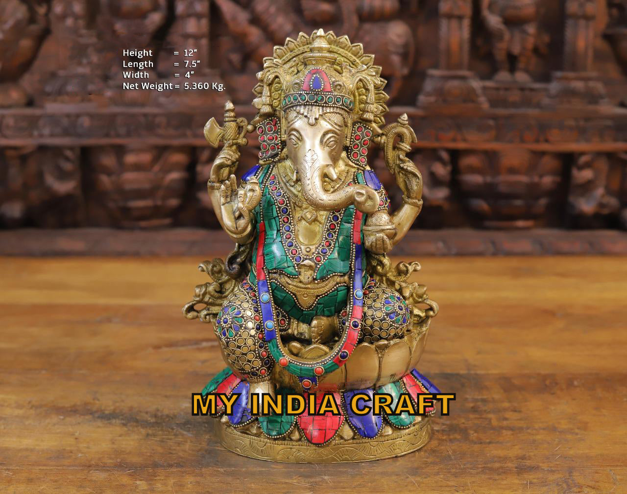 12" Ganesh idol brass